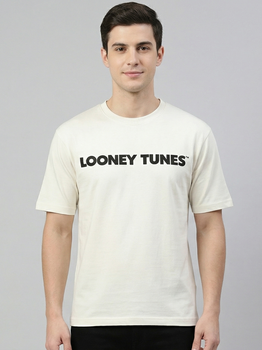 Banana Club Embossed Grey Plain Oversized Fit T-shirt